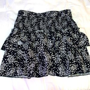 Francesscas Black and White Flower Skirt